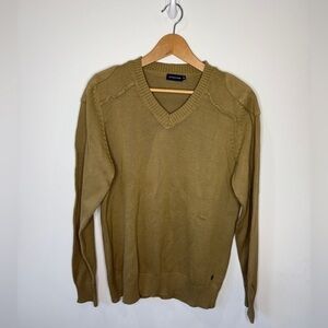 Uni Style Image Men’s Brown Cotton V-Neck Knit Sweater (XXL)